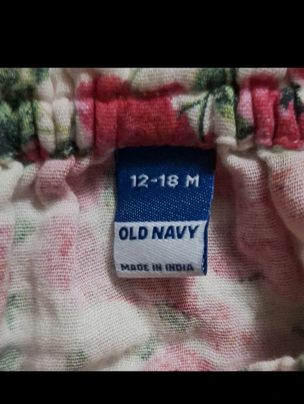 Old Navy Pink, Red and Green Floral Baby Two-Piece Set 12m-18m